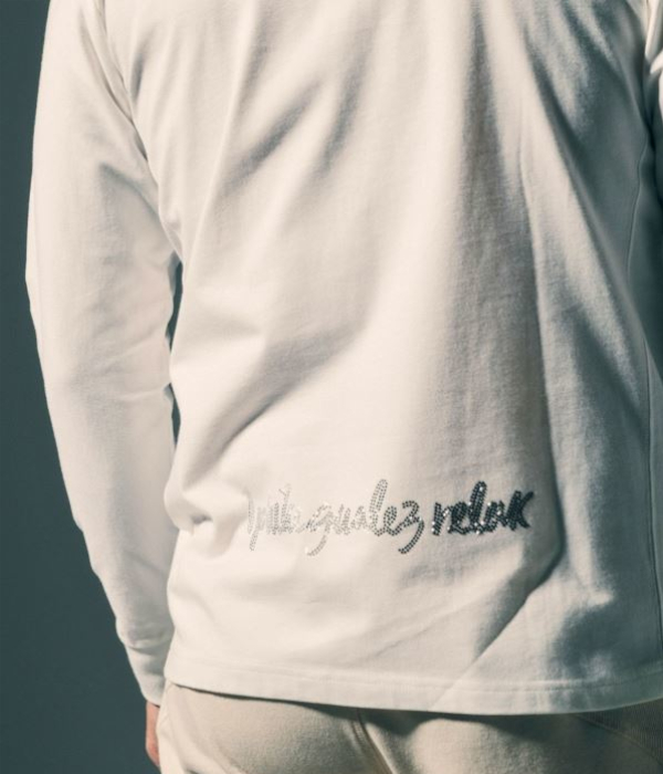 1PIU1UGUALE3 RELAX × Mark Gonzales ウノピゥウノウグァーレトレ リラックス ラインストーンTシャツ メンズ ロンT 長袖 カットソー カジュアル スポーツ | 1PIU1UGUALE3 RELAX | 05