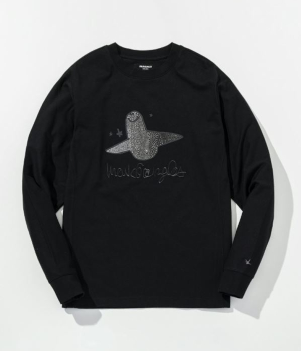 1PIU1UGUALE3 RELAX × Mark Gonzales ウノピゥウノウグァーレトレ リラックス ラインストーンTシャツ メンズ ロンT 長袖 カットソー カジュアル スポーツ | 1PIU1UGUALE3 RELAX | 03