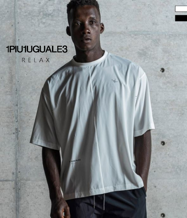 1PIU1UGUALE3 RELAX ウノピゥウノウグァーレトレ リラックス バイカラーランニングTシャツ メンズ 半袖 カットソー カジュアル スポーツ トレーニング | 1PIU1UGUALE3 RELAX