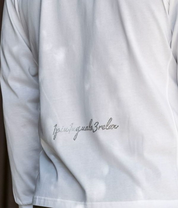 1PIU1UGUALE3 RELAX ウノピゥウノウグァーレトレ リラックス ラインストーンバックロゴTシャツ メンズ ロンT 長袖 カットソー カジュアル スポーツ | 1PIU1UGUALE3 RELAX | 05