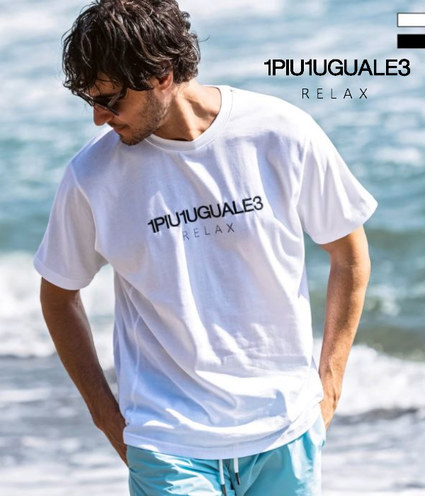 1PIU1UGUALE3 RELAX ウノピゥウノウグァーレトレ リラックス リバースロゴTシャツ メンズ 半袖 カットソー カジュアル スポーツ | 1PIU1UGUALE3 RELAX