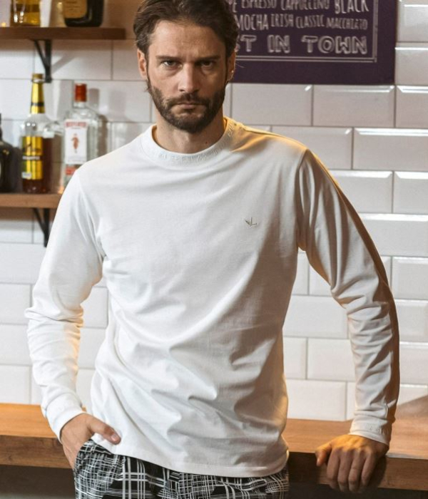 1PIU1UGUALE3 RELAX ウノピゥウノウグァーレトレ リラックス グロッシー刺繍ネックロゴTシャツ メンズ ロンT 長袖 カットソー カジュアル スポーツ | 1PIU1UGUALE3 RELAX | 07