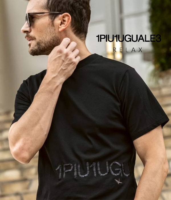 1PIU1UGUALE3 RELAX ウノピゥウノウグァーレトレ リラックス ハンドライクエンボスロゴTシャツ メンズ 半袖 カットソー カジュアル スポーツ | 1PIU1UGUALE3 RELAX