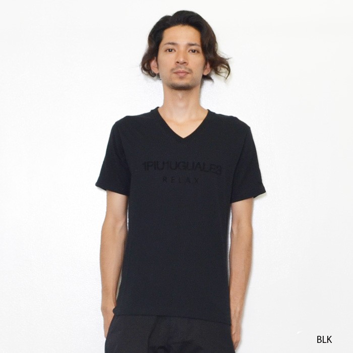 1PIU1UGUALE3 RELAX ウノピゥウノ ウグァーレ トレ リラックス ロゴVネック カットソー Tシャツ ウノピュウ | 1 piu 1 uguale 3 | 01