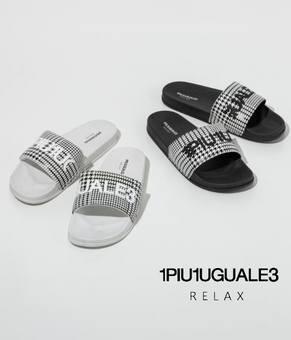 1PIU1UGUALE3 RELAX ウノピゥウノウグァーレトレ リラックス グレンチェックシャワーサンダル メンズ スポーツ レジャー プール 海 リゾート おしゃれ ブランド | 1PIU1UGUALE3 RELAX
