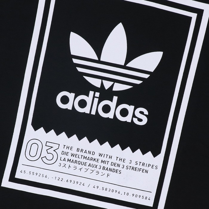 アディダス スケートボーディング 三つ葉 ロゴプリント Tシャツ DU8342 ブラック オリジナルス おすすめ 贈り物 ギフト プレゼント