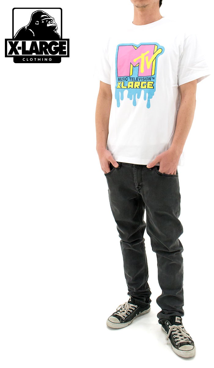 セール X Large Mtvコラボtシャツ Dripping Mtv Logo White エクストララージ 白 Tシャツ Men S Apparel メンズ Upスポーツネットショップ