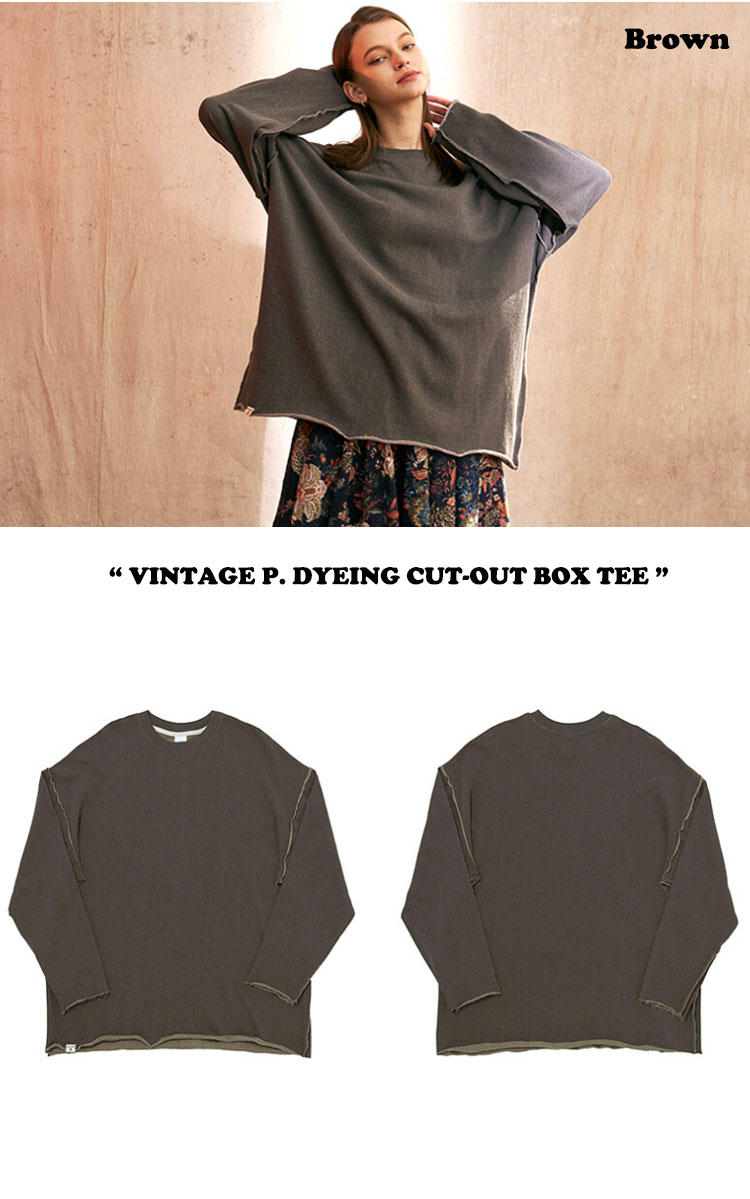 【A NOTHING】VINTAGE P. DYEING CUT-OUT BOX 1/2 TEE BTS着用 BTS JUNGKOOK A NOTHING VINTAGE P. DYEING CUT-OUT BOX 1/2 TEE