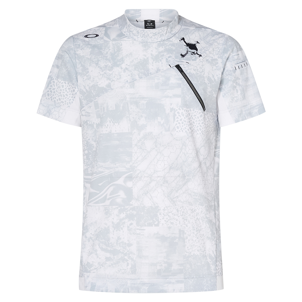 オークリー FOA405139 OAKLEY SKULL ICY BREATH DIGITAL MOCK SHIRT スカル モックネックシャツ 半袖 トップス メンズ ゴルフ スポーツ 23SS｜upup