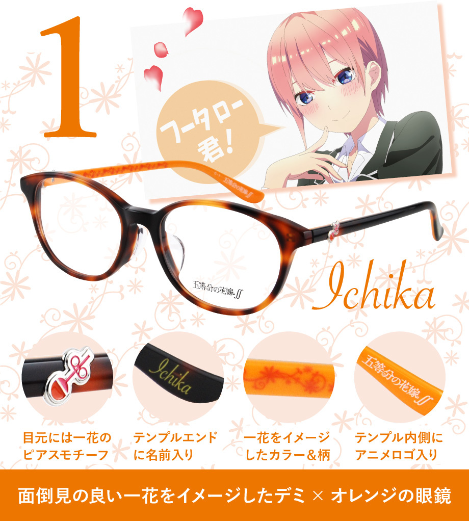 中野四葉　メガネフラワー　五等分の花嫁　メガネ　ケース　クロス　眼鏡 楽天市場】【1000円ポッキリ】「五等分の花嫁 」メガネ専用巾着