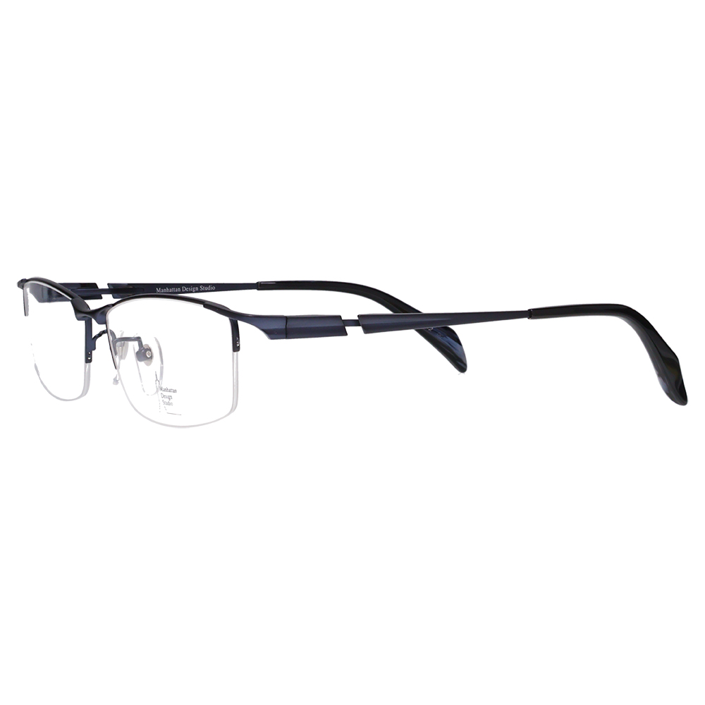 マンハッタンデザインスタジオ メガネフレーム MDS-518 2 60 Manhattan Design Studio 大きい ラージ ビッグ 大きめ メンズ チタン ナイロール ハーフリム 眼鏡 |  | 03