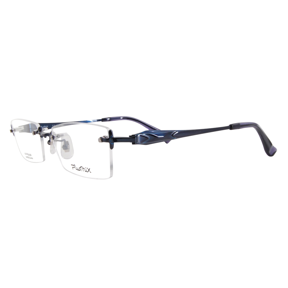 プラスミックス メガネ フレーム PX-13717 420 54 plusmix ツーポイント リムレス フチなし 縁なし スクエア チタン 日本製  メンズ 伊達眼鏡 メガネ