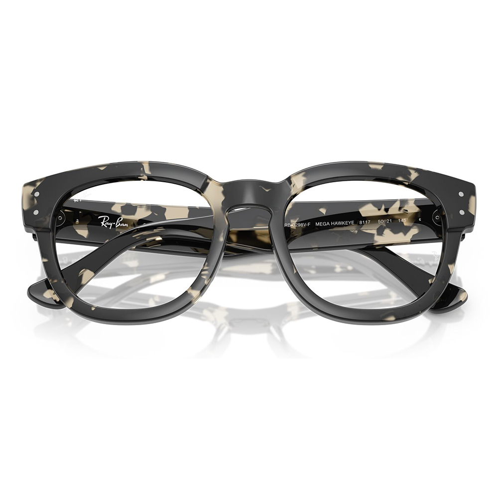 レイバン Ray-Ban RayBan RX0298VF 8117 50 伊達メガネ 眼鏡 MEGA HAWKEYE メガホークアイ ウェリントン フルフィットモデル 大きめ 純正レンズ対応 | Ray-Ban | 04