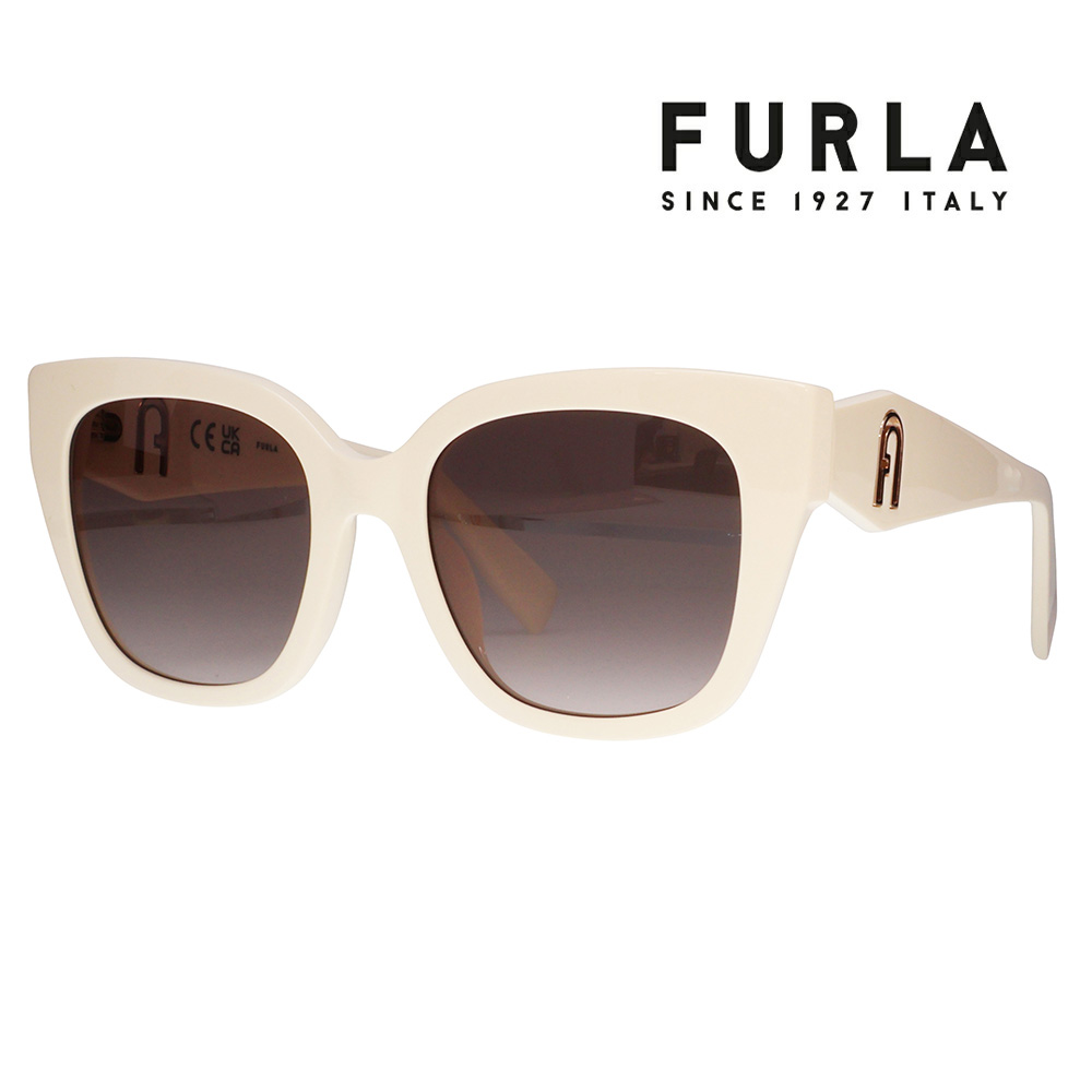 【美品】FURLA 現行フルラ　バタフライ　サングラス　ロゴ　金具 FURLA（フルラ） サングラス SFU812 06Y1 53 オーバーサイズ