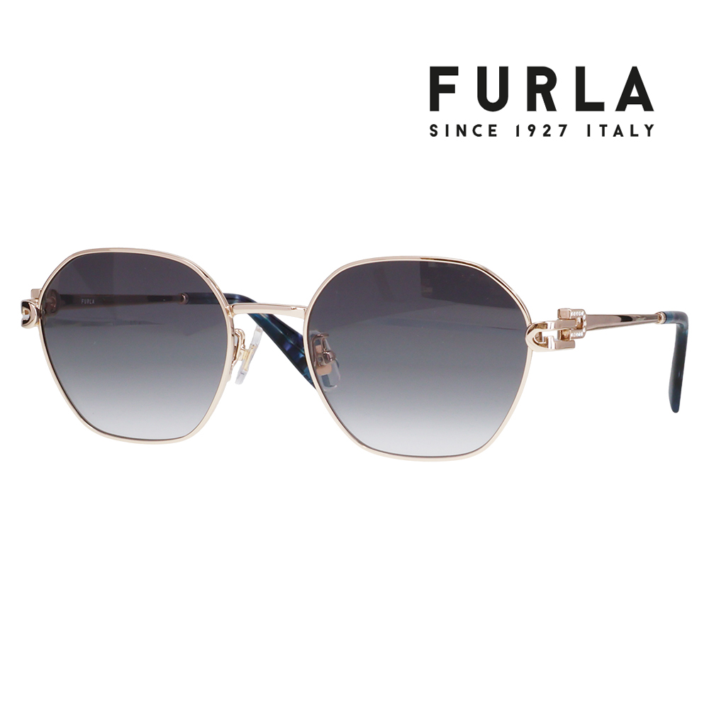 FURLA フルラ サングラス SFUA47J 0594 52 多角形 ヘキサゴン メタル レディース | FURLA