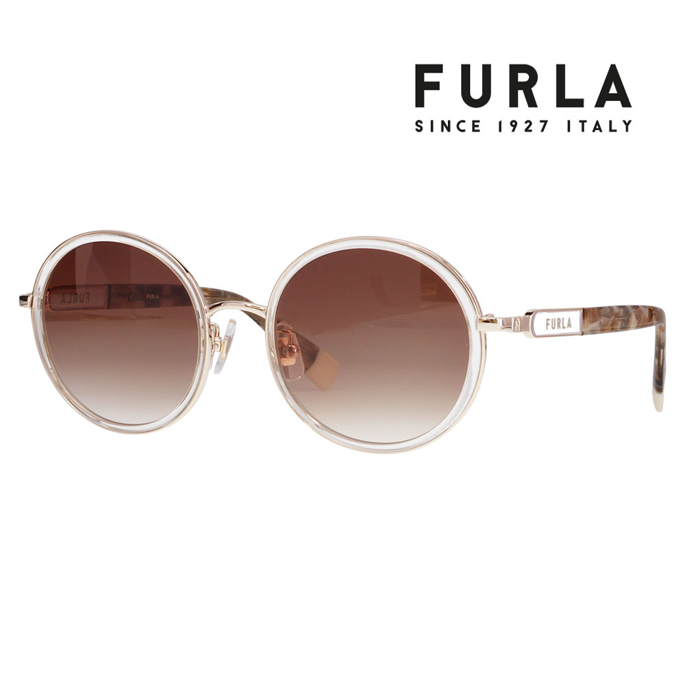 FURLA フルラ サングラス SFUA48J 0594 52 メタル セル ラウンド コンビ レディース | FURLA