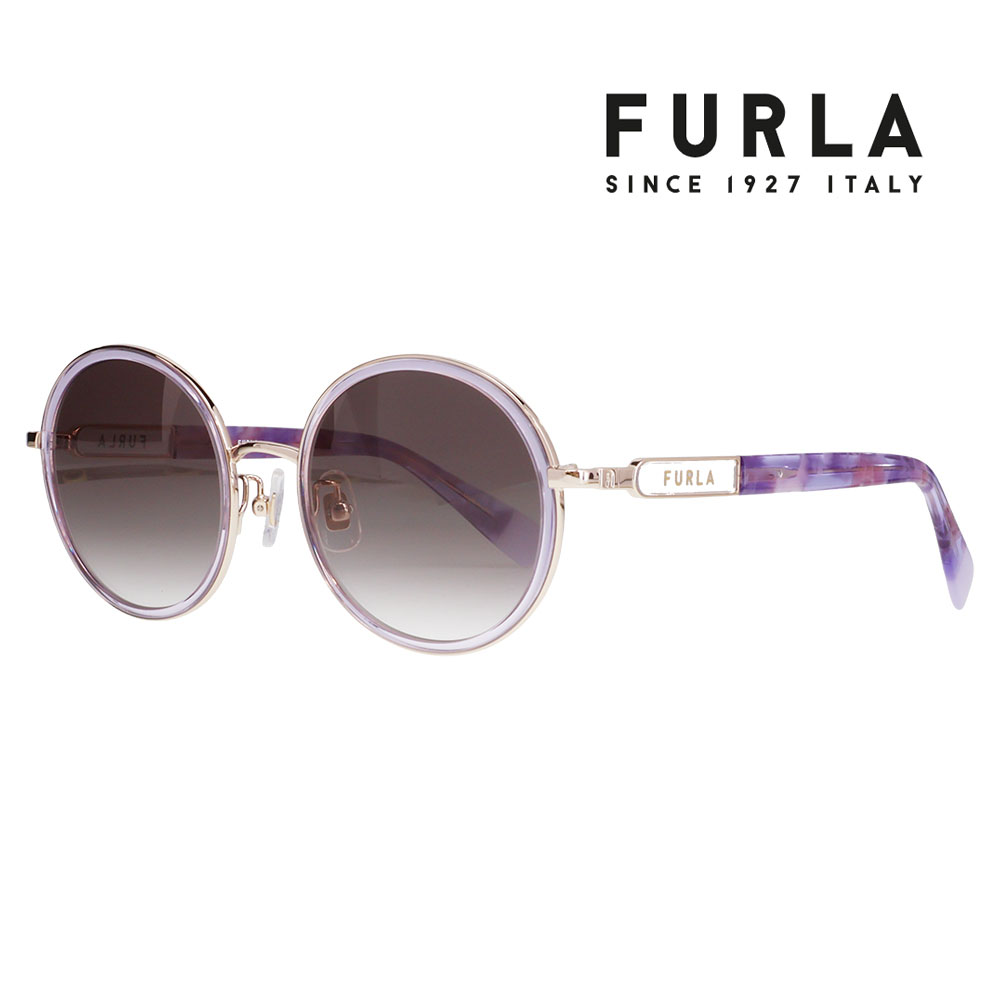 FURLA フルラ サングラス SFUA48J 0I88 52 メタル セル ラウンド コンビ レディース | FURLA
