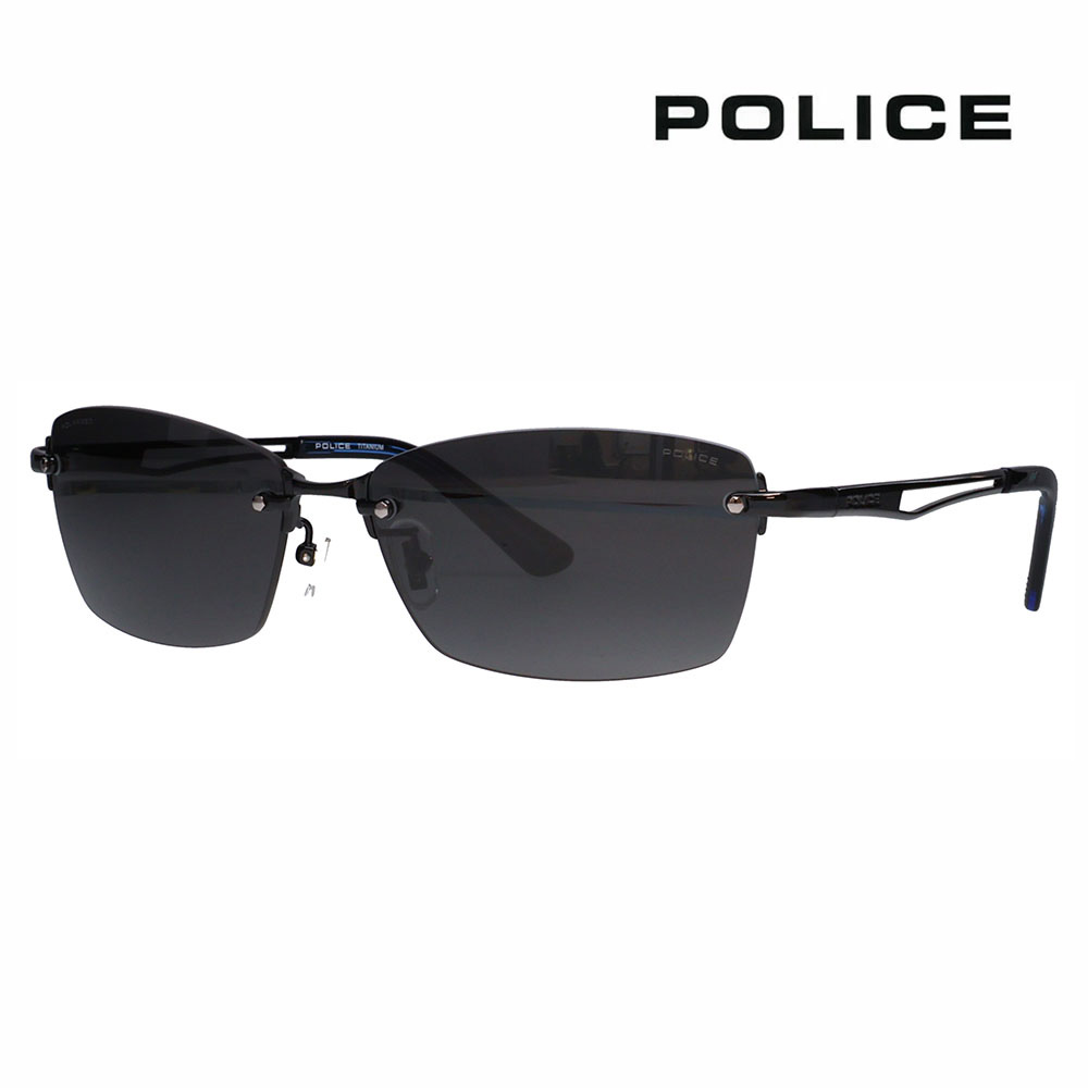 ポリス POLICE SPLQ06J 530P 60 サングラス 2025年モデル スクエア ツーポイント メンズ 偏光 | POLICE