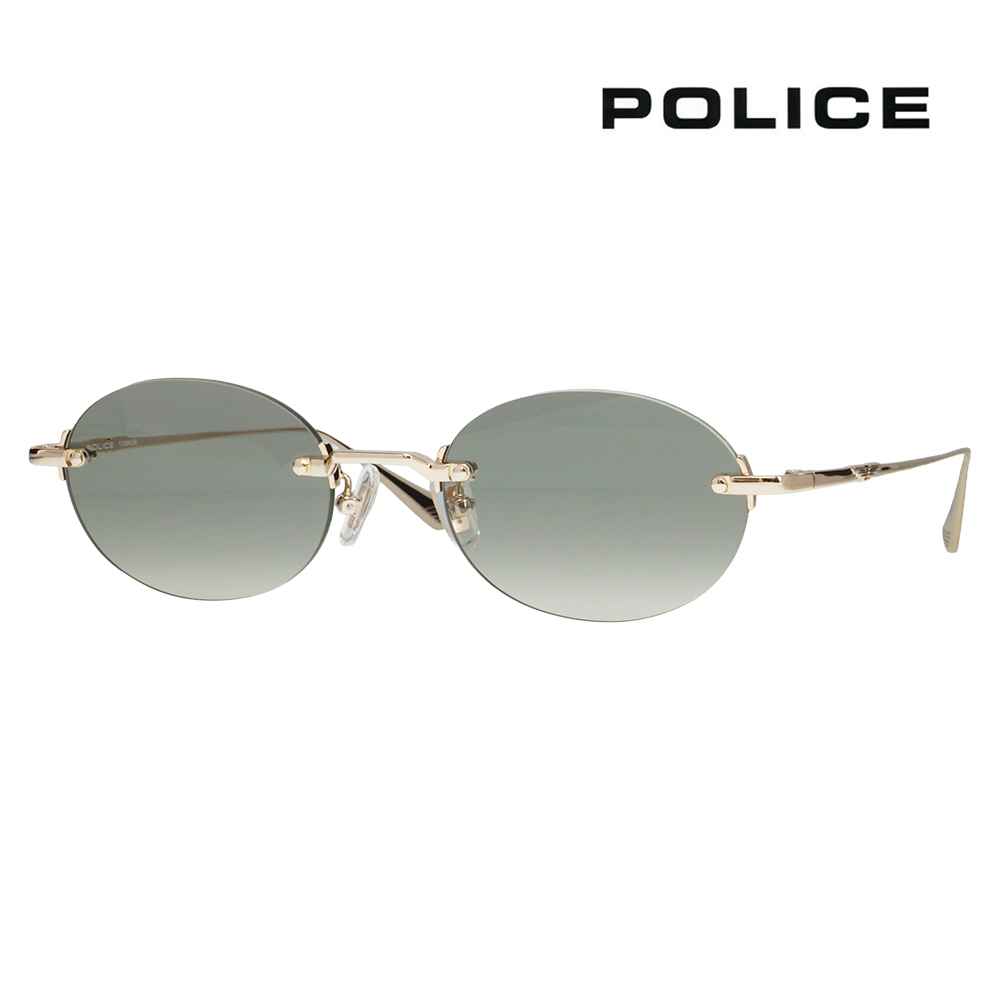 ポリス POLICE サングラス SPLT69J 0300 51 リムレス ツーポイント オーバル βチタン 伊達眼鏡 メガネ | POLICE