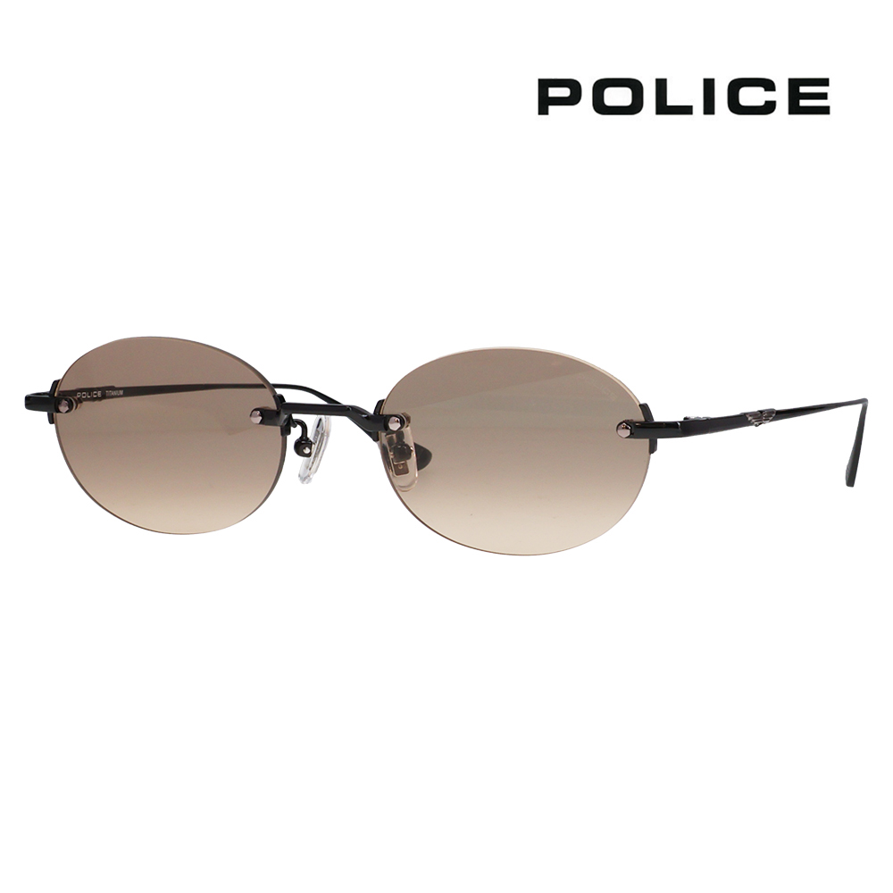 ポリス POLICE サングラス SPLT69J 0530 51 リムレス ツーポイント オーバル βチタン 伊達眼鏡 メガネ | POLICE