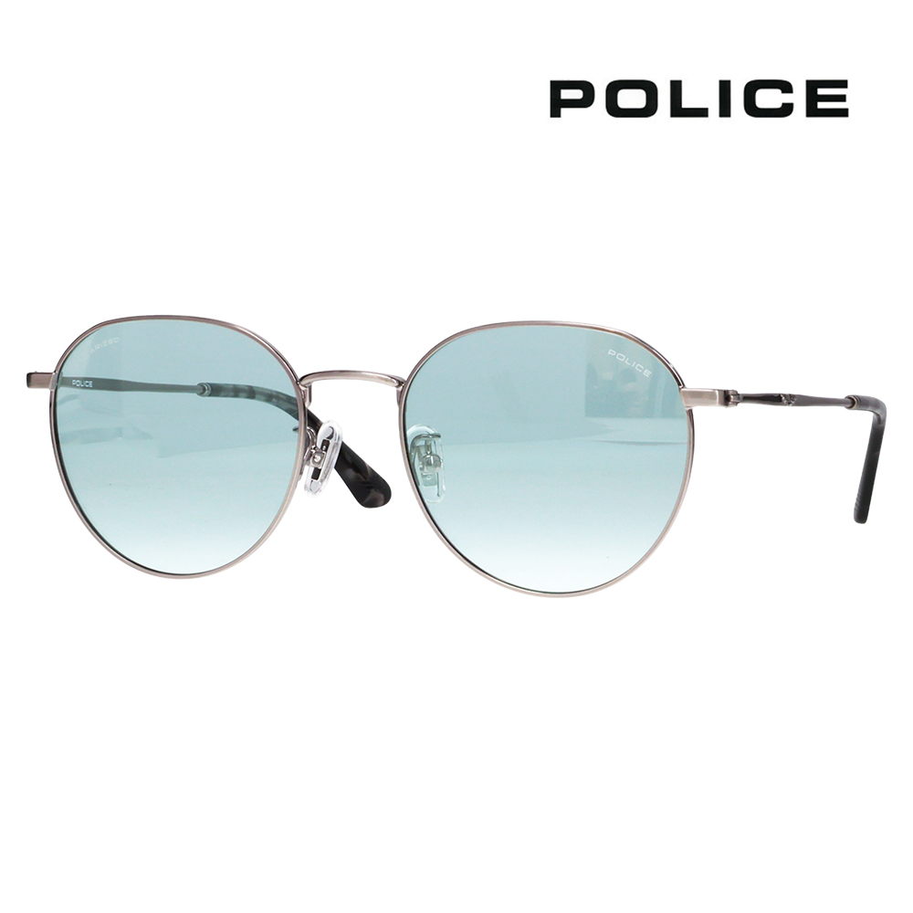 ポリス サングラス SPLT73J S3MP 52 POLICE ラウンド メタル ライトカラー 偏光 | POLICE