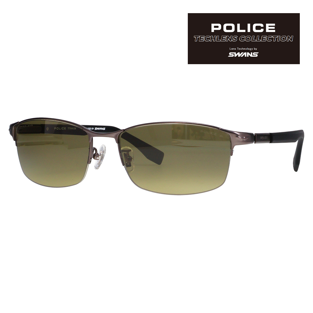 ポリス サングラス SPLT76J 627P 58 POLICE スクエア チタン チタニウム メンズ アウトドア 偏光 ULTRAレンズ | POLICE