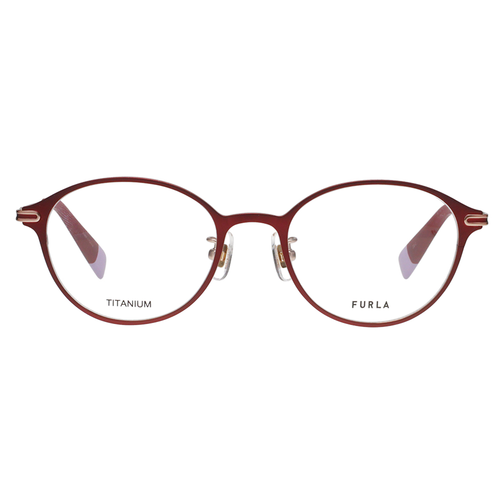 FURLA フルラ 眼鏡 伊達メガネ VFU752J 0745 49 ボストン ラウンド ジャパンモデル メタル チタン レディース | FURLA | 01