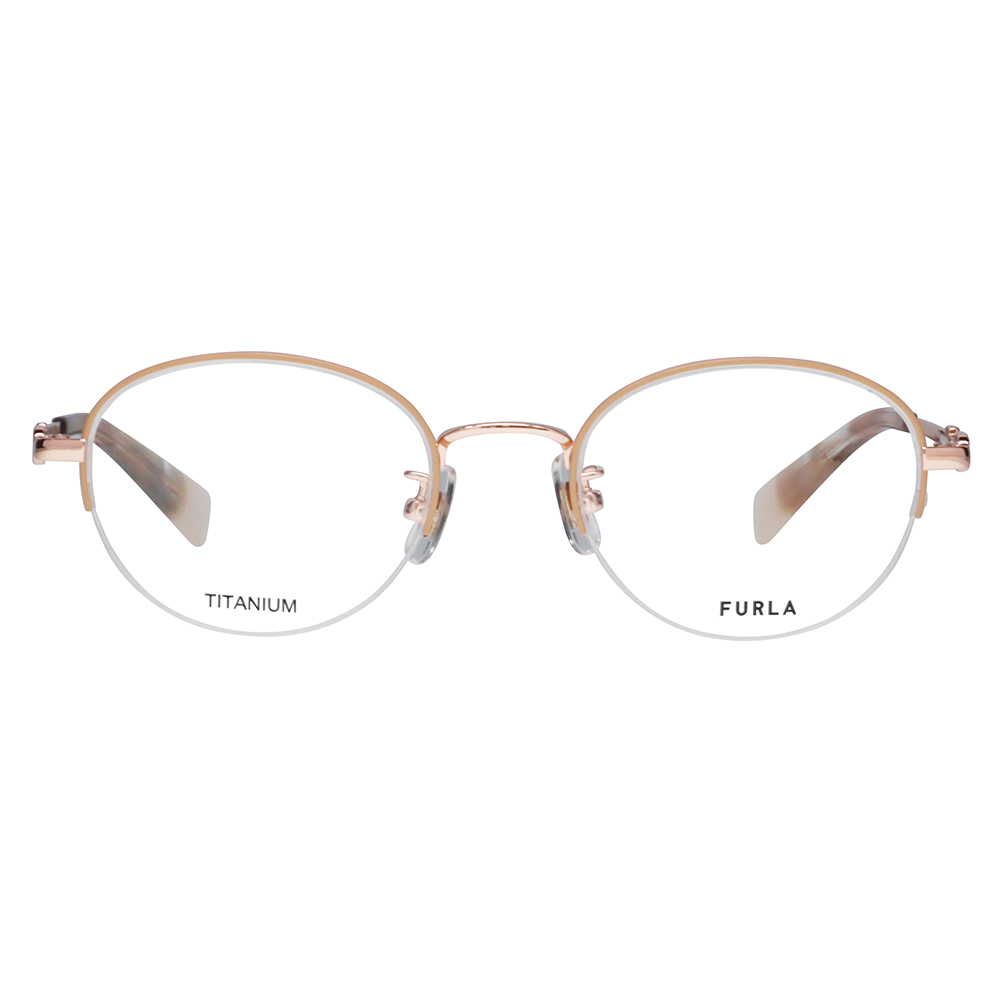 FURLA フルラ 眼鏡 伊達メガネ VFU859J 02AM 48 ボストン ナイロール ジャパンモデル レディース | FURLA | 01