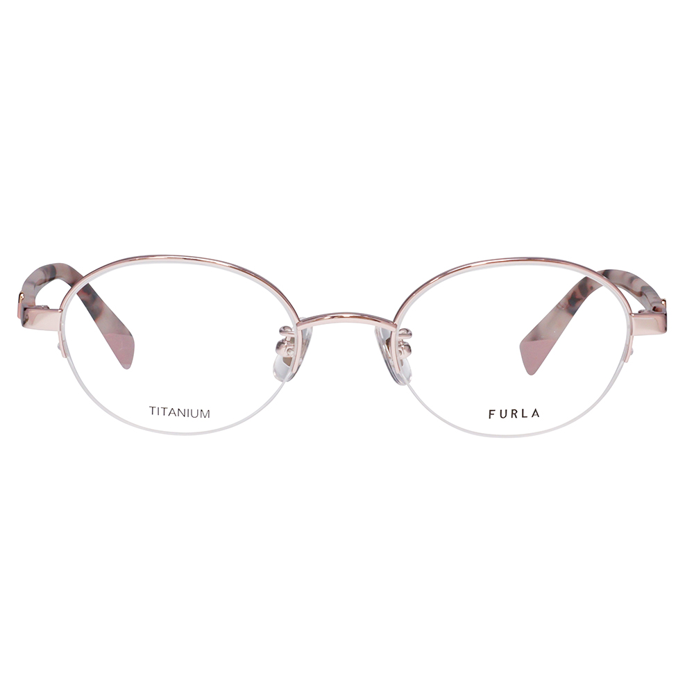 FURLA フルラ 眼鏡 伊達メガネ VFU964J 0196 49 オーバル ナイロール チタン ジャパンモデル レディース | FURLA | 01