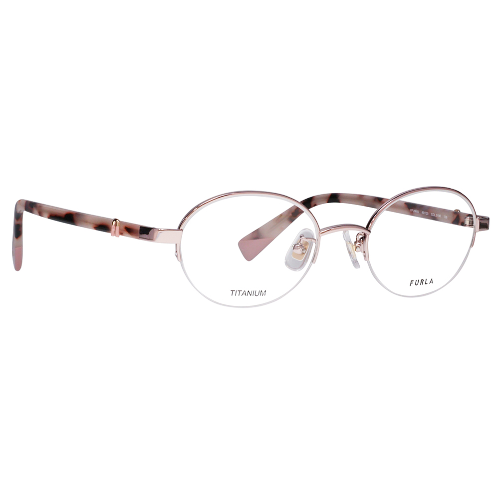 FURLA フルラ 眼鏡 伊達メガネ VFU964J 0196 49 オーバル ナイロール チタン ジャパンモデル レディース | FURLA | 04
