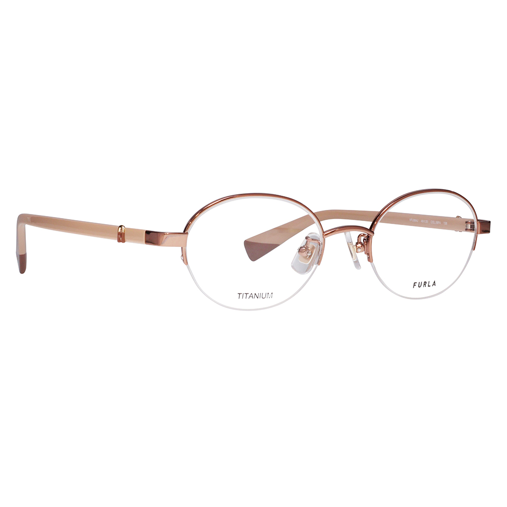 FURLA フルラ 眼鏡 伊達メガネ VFU964J 08F4 49 オーバル ナイロール チタン ジャパンモデル レディース | FURLA | 04