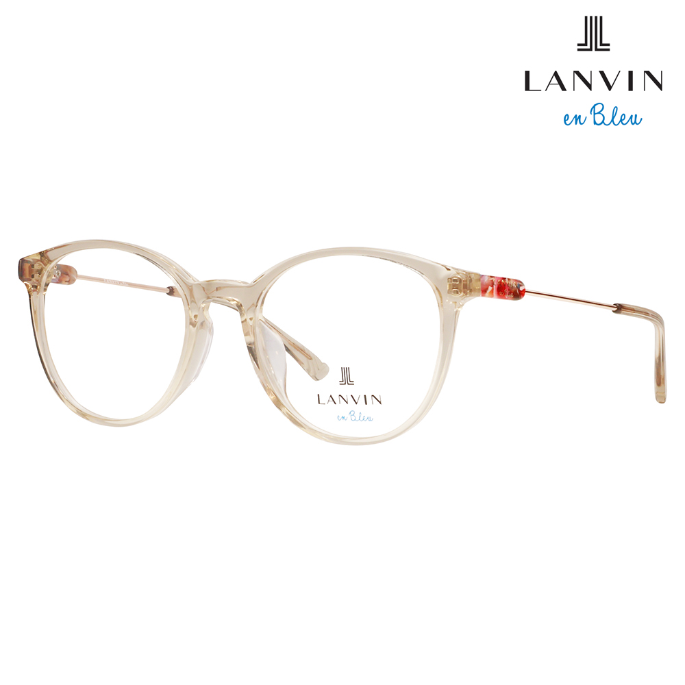 LANVIN en bleu ランバンオンブルー 眼鏡 伊達メガネ VLB003J 07AY 51 フレンチビンテージ ボストン ラウンド セル クリアカラー ジャパンモデル レディース | LANVIN en Bleu
