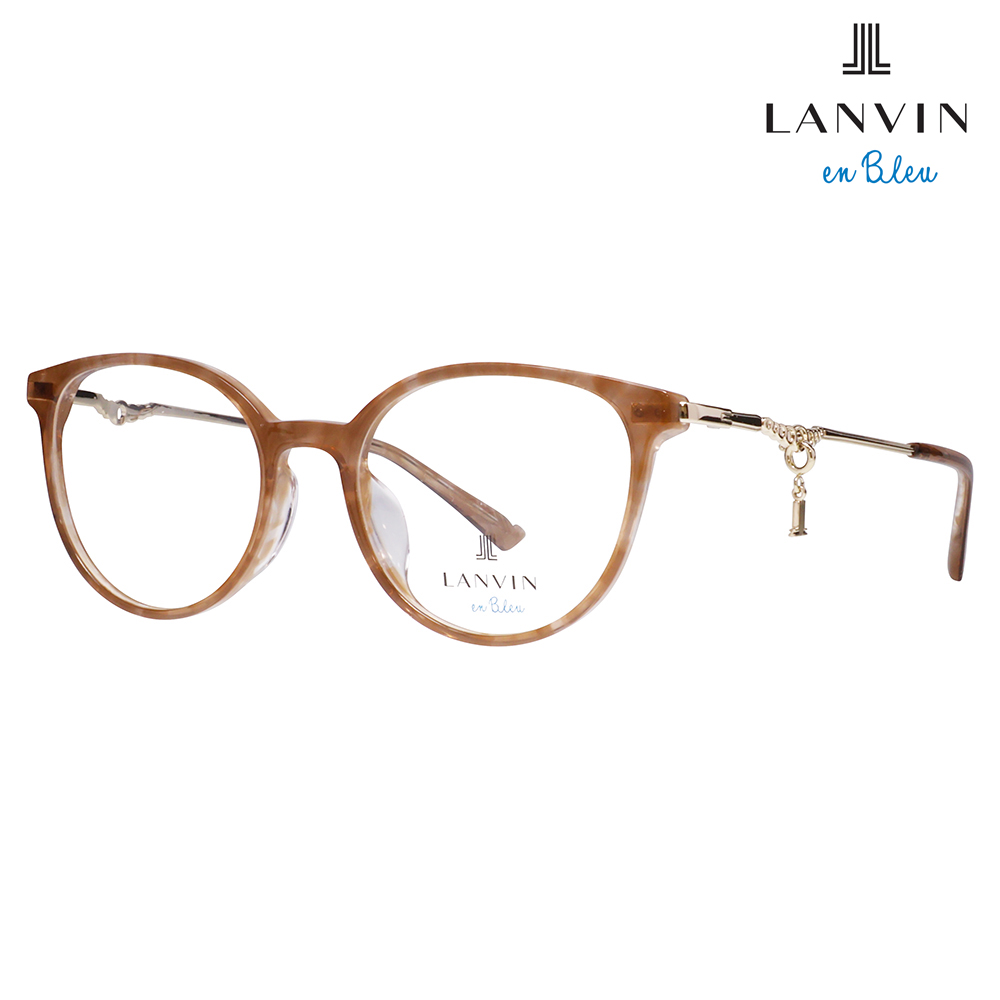 LANVIN en bleu ランバンオンブルー 眼鏡 伊達メガネ VLB005J 06HN 51 チャーム ボストン ラウンド セル クリアカラー ジャパンモデル レディース