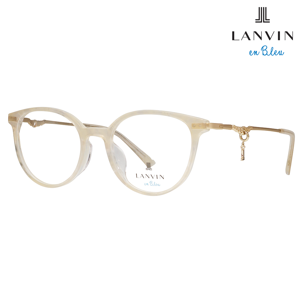 LANVIN en bleu ランバンオンブルー 眼鏡 伊達メガネ VLB005J 0702 51 チャーム ボストン ラウンド セル クリアカラー ジャパンモデル レディース