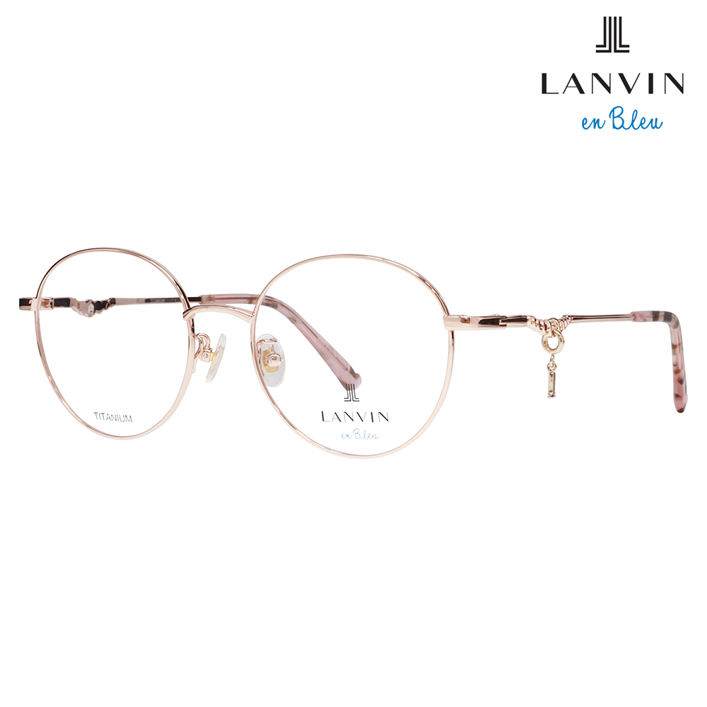 LANVIN en bleu ランバンオンブルー 眼鏡 伊達メガネ VLB006J 02AM 51 チャーム ラウンド メタル ジャパンモデル レディース