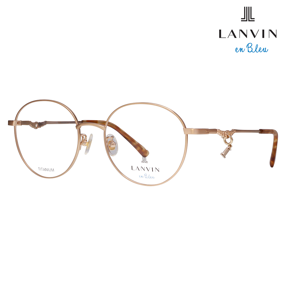 LANVIN en bleu ランバンオンブルー 眼鏡 伊達メガネ VLB006J 0SM6 51 チャーム ラウンド メタル ジャパンモデル レディース | LANVIN en Bleu