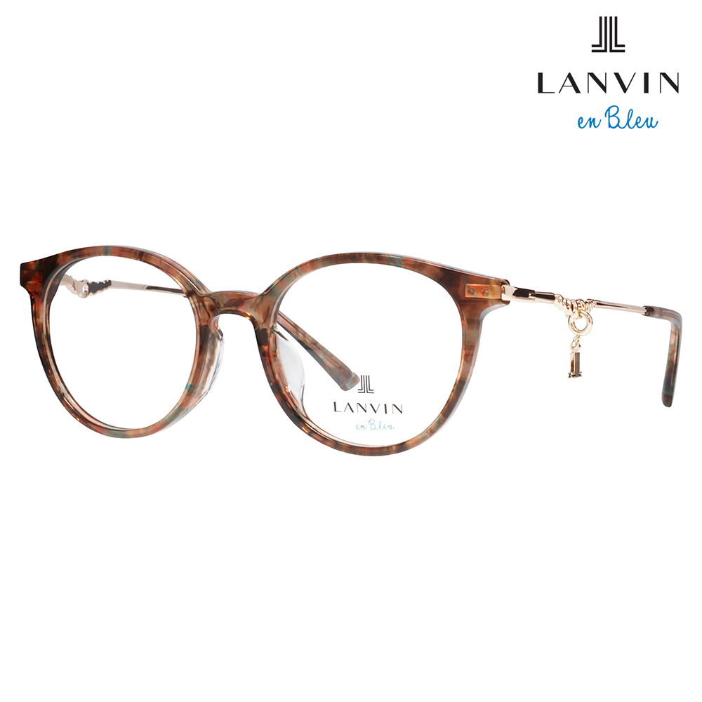 LANVIN en Bleu ランバンオンブルー 眼鏡 伊達メガネ VLB019J 06CB 49 JLロゴチャーム ボストン セル ジャパンモデル レディース