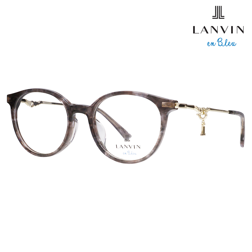 LANVIN en Bleu ランバンオンブルー 眼鏡 伊達メガネ VLB019J 09CG 49 JLロゴチャーム ボストン セル ジャパンモデル レディース