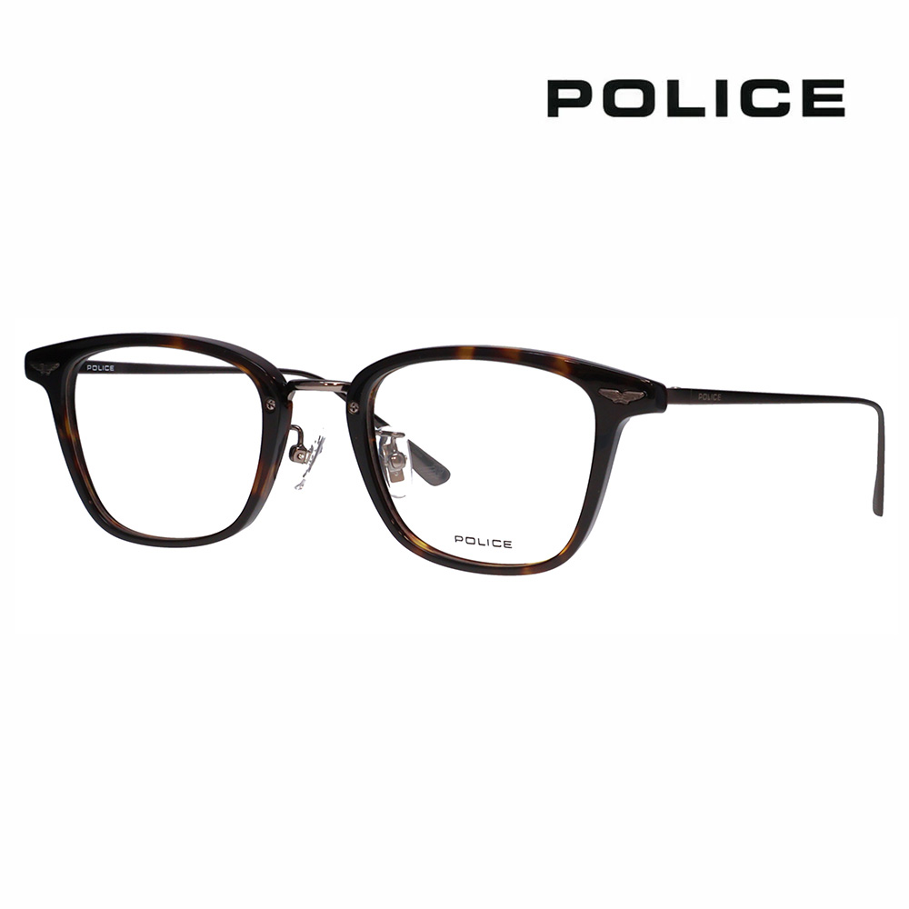 ポリス メガネフレーム POLICE VPLQ54J 0710 49 メンズ ウェリントン コンビ ジャパンモデル 伊達 眼鏡 メガネ | POLICE