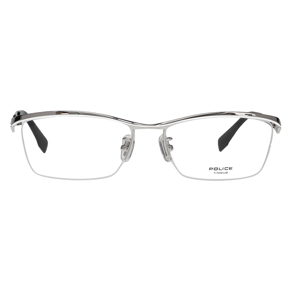 ポリス メガネフレーム POLICE VPLR34J 0583 56 メンズ スクエア ナイロール ブロー ジャパンモデル 伊達 眼鏡 メガネ | POLICE | 01