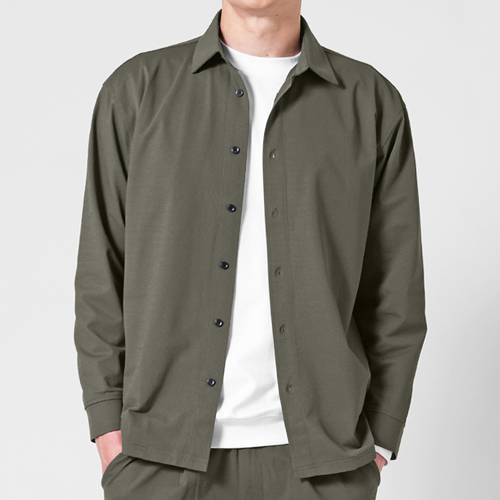 URBAN SQUARE シャツアウター メンズ ストレッチ 通気性 長袖