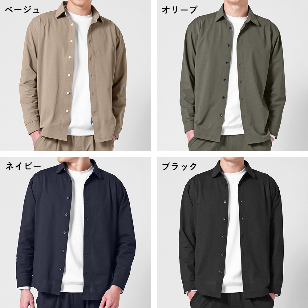 URBAN SQUARE シャツアウター メンズ ストレッチ 通気性 長袖