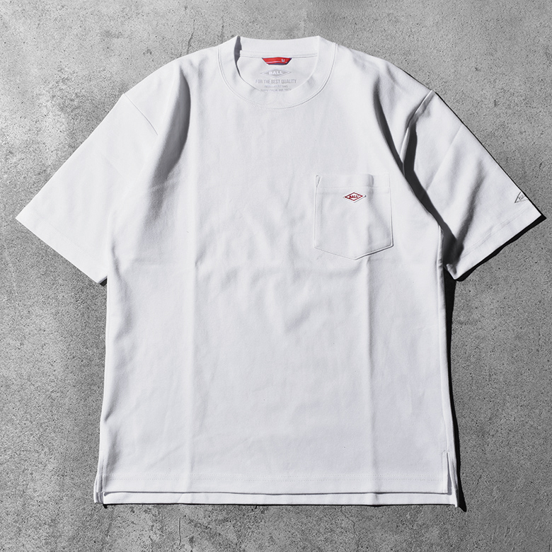 Tシャツ メンズ 半袖 ドライ 吸汗速乾 無地 ゆったり ユニセックス ワッペン ロゴ 刺繍 胸ポケット 大きめ 春 夏 スポーティ カジュアル 男女兼用 BALL 52563 | BALL（アパレル） | 01