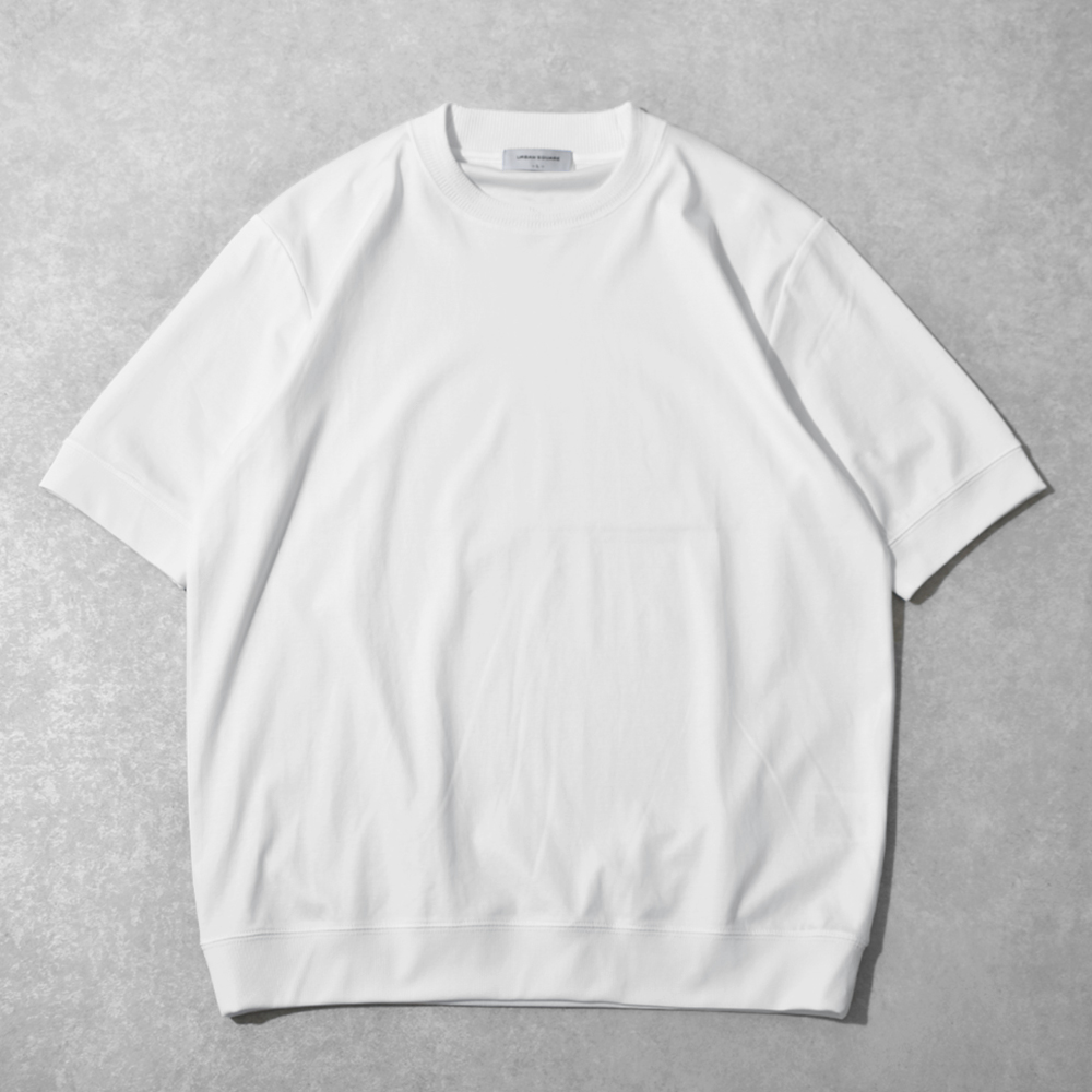 プレミアム ドレスTシャツ メンズ 半袖 襟高 リブ 上品 ビジネス オフィス ストレッチ インナー ロンt 春 夏 シンプル きれいめ 洗える アーバンスクエア 55300 | URBAN SQUARE | 01