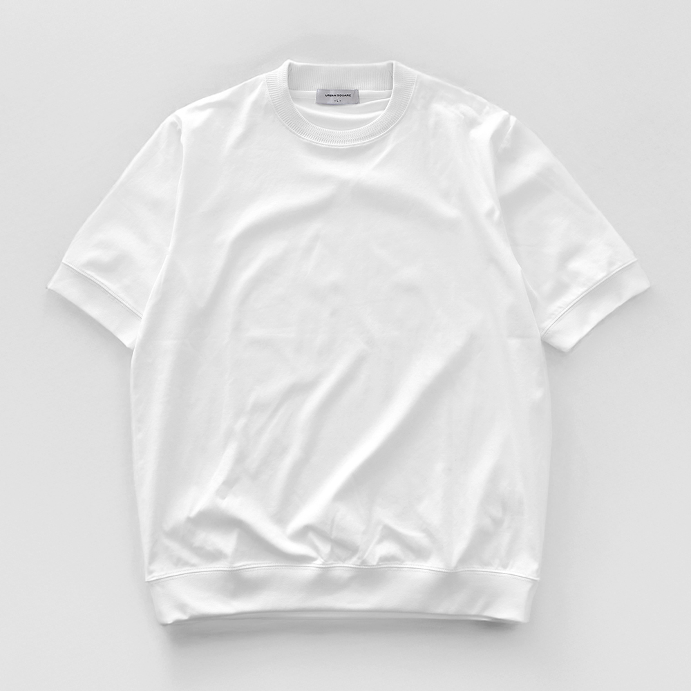 プレミアム ドレスTシャツ メンズ 半袖 襟高 リブ 上品 ビジネス オフィス ストレッチ インナー ロンt 春 夏 シンプル きれいめ 洗える アーバンスクエア 55300 | URBAN SQUARE | 10