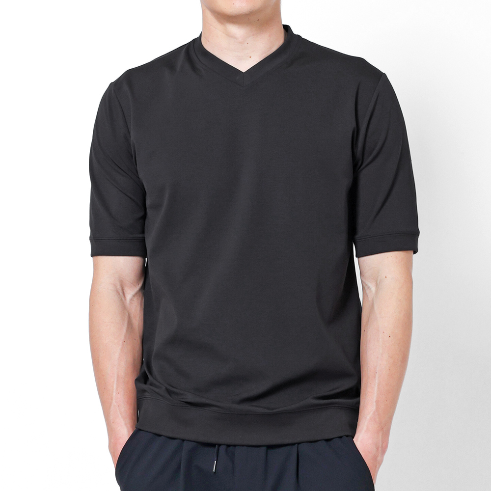 Tシャツ メンズ 半袖 Vネック 接触冷感 涼しい リブ 上品 ビジネス オフィス 伸縮 ストレッチ インナー 春 夏 シンプル きれいめ 洗える アーバンスクエア 55302 | URBAN SQUARE | 04
