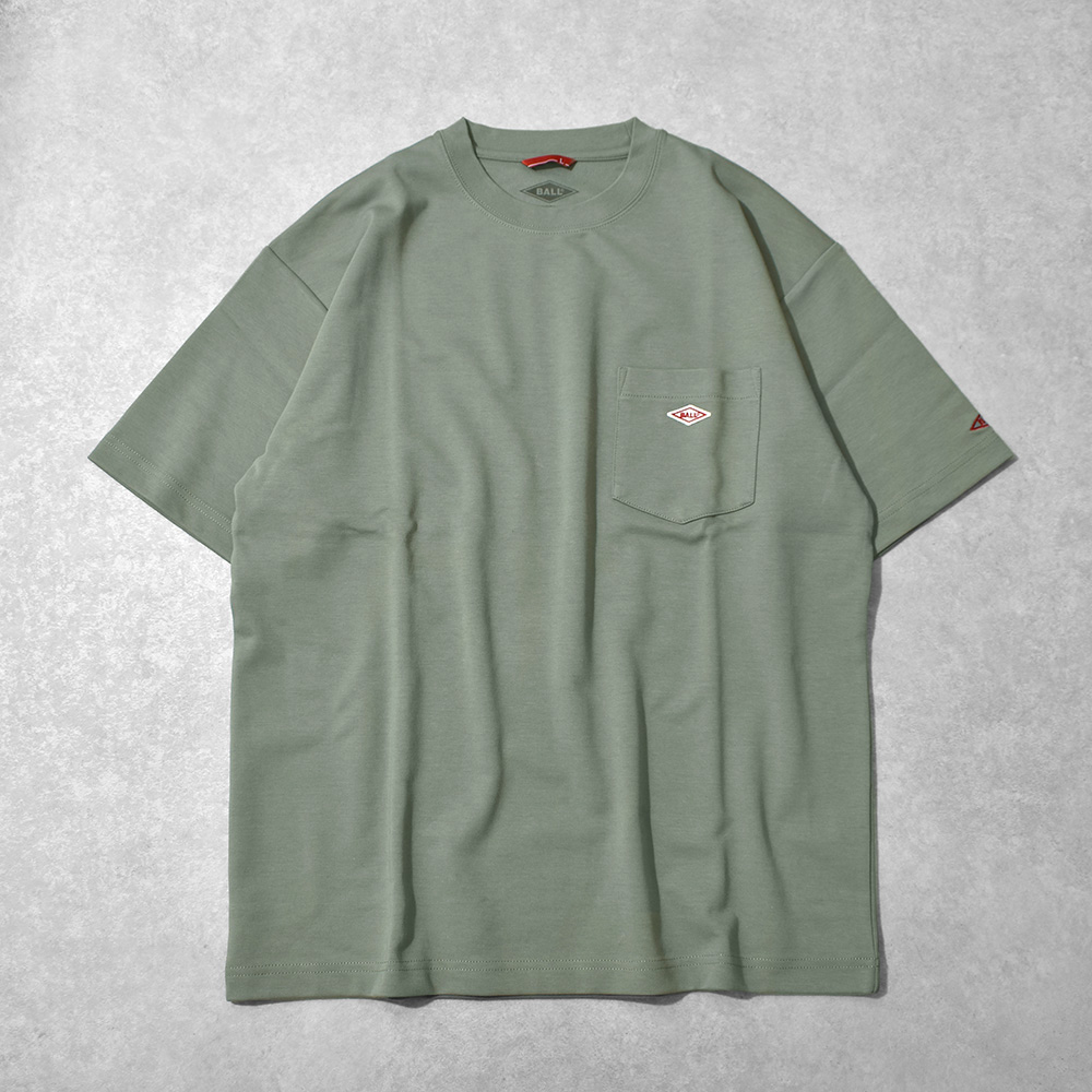 Tシャツ 半袖 メンズ 接触冷感 ユニセックス 涼しい 無地 ロゴ 胸ポケット クルーネック カジュアル シンプル ひんやり らくちん レディース 春 夏 BALL 55731 | BALL（アパレル） | 04
