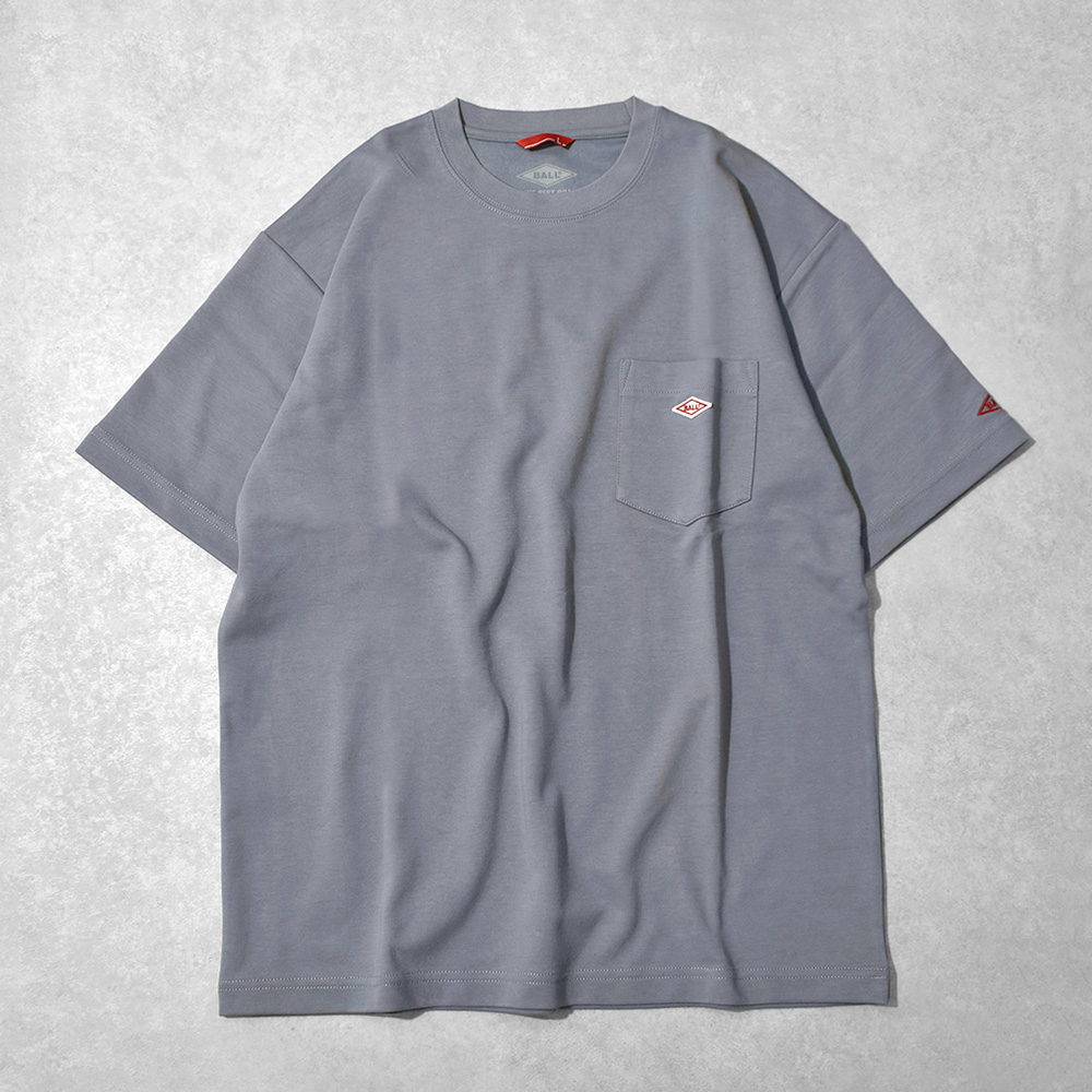 Tシャツ 半袖 メンズ 接触冷感 ユニセックス 涼しい 無地 ロゴ 胸ポケット クルーネック カジュアル シンプル ひんやり らくちん レディース 春 夏 BALL 55731 | BALL（アパレル） | 05