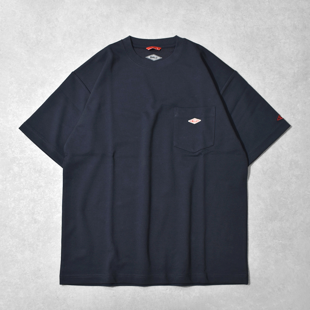 Tシャツ 半袖 メンズ 接触冷感 ユニセックス 涼しい 無地 ロゴ 胸ポケット クルーネック カジュアル シンプル ひんやり らくちん レディース 春 夏 BALL 55731 | BALL（アパレル） | 06