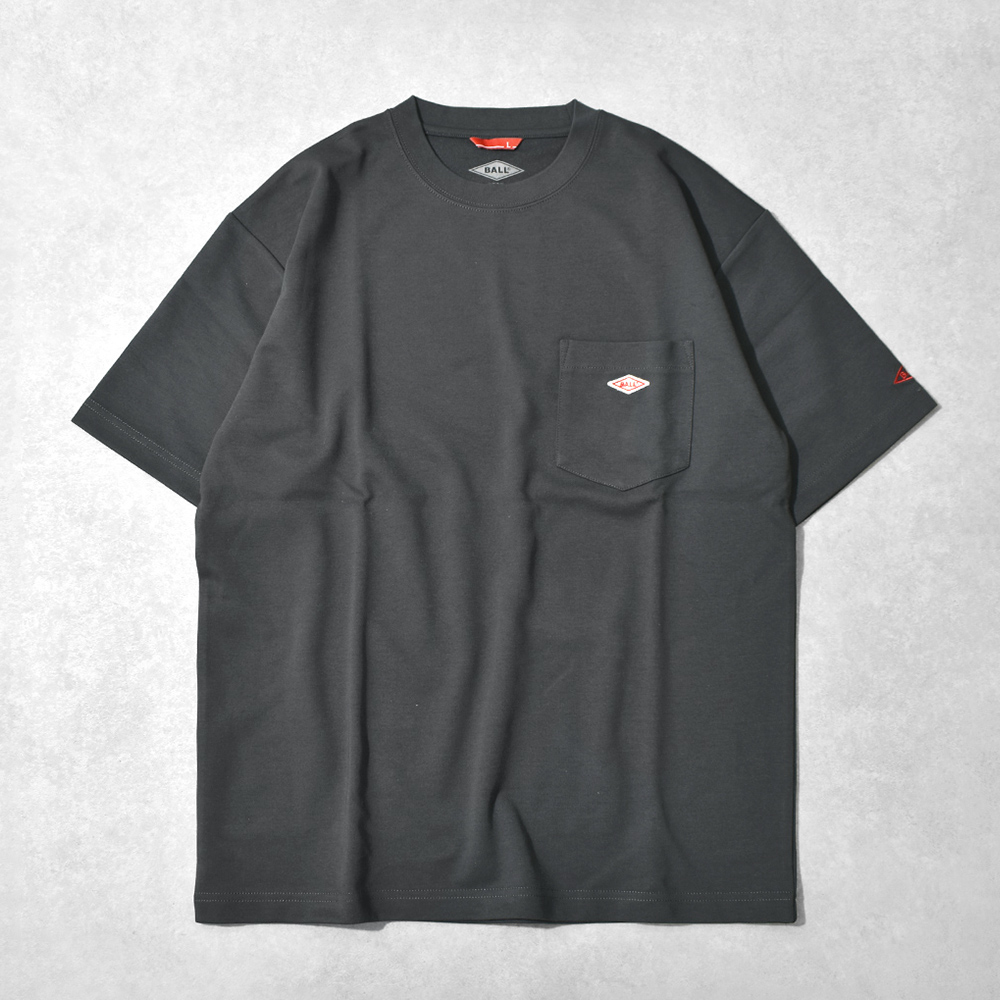 Tシャツ 半袖 メンズ 接触冷感 ユニセックス 涼しい 無地 ロゴ 胸ポケット クルーネック カジュアル シンプル ひんやり らくちん レディース 春 夏 BALL 55731 | BALL（アパレル） | 07